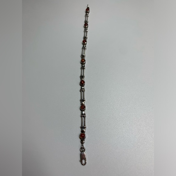 Silpada Vintage RARE Sterling Link & Amber Tennis Bracelet - Picture 14 of 14